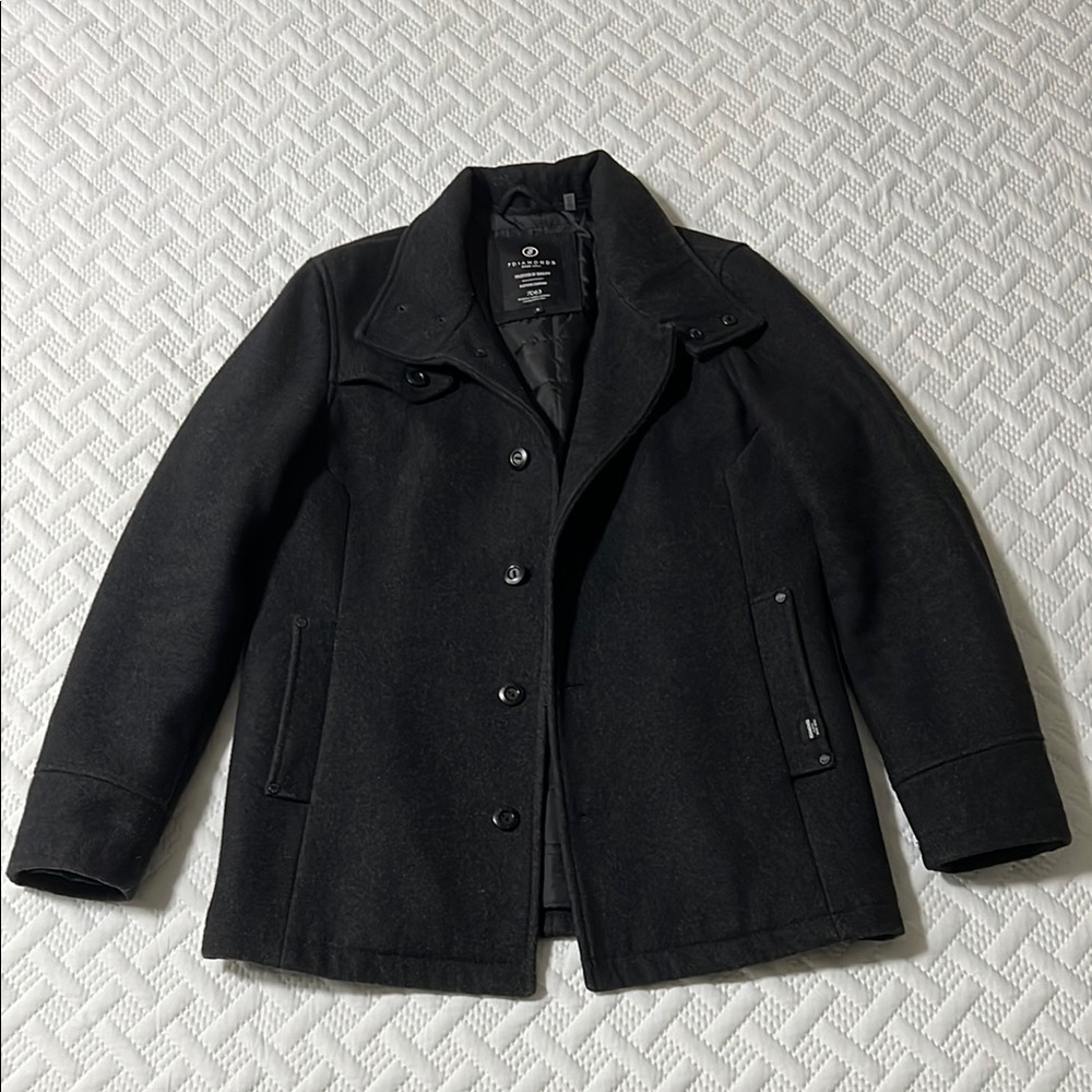 Men’s 7 Diamonds Black Peacoat Size Small